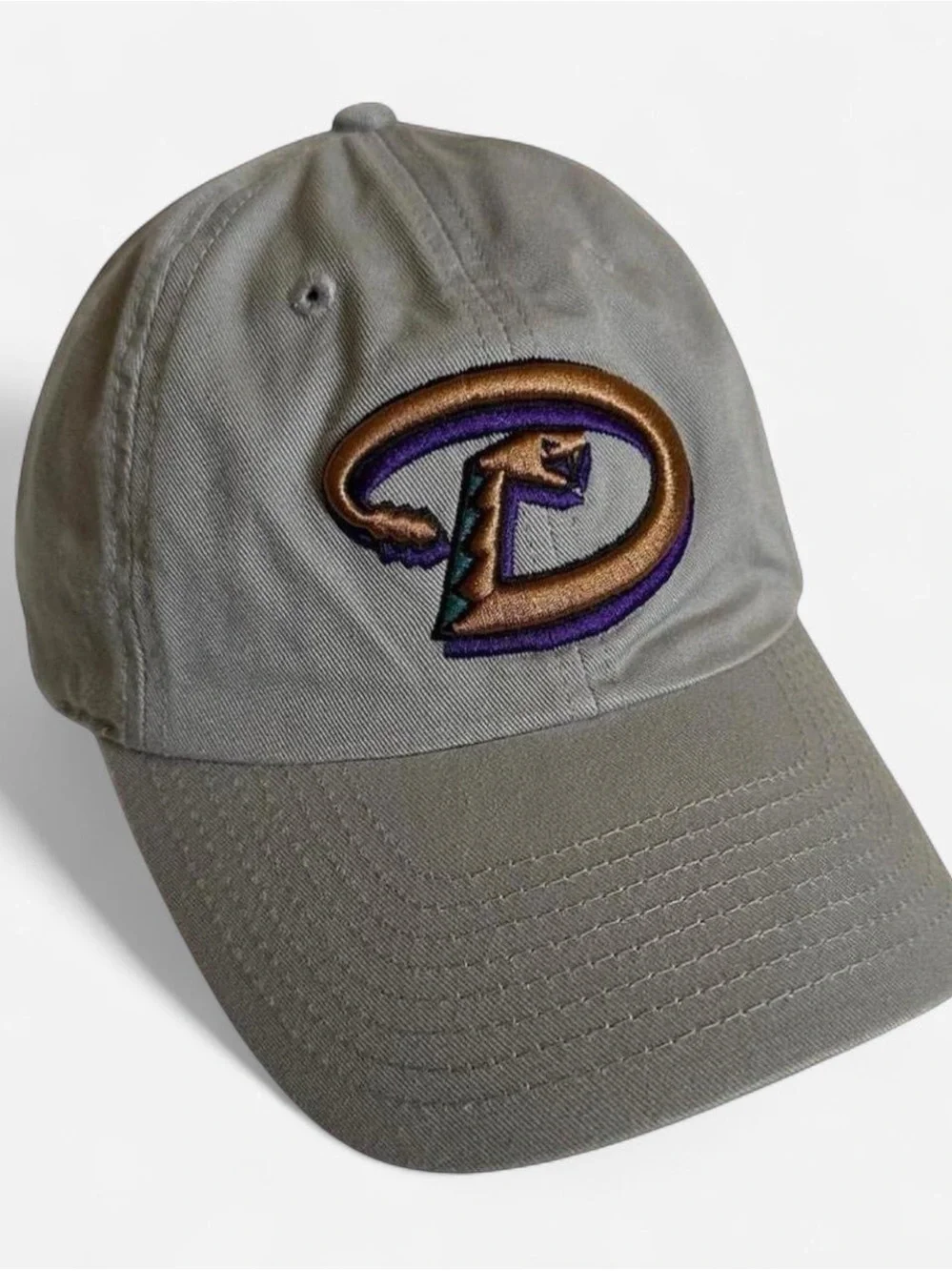 Tan Arizona Diamondbacks Baseball Cap with Embroidered Snake Logo